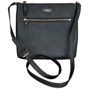 Kate Spade Womens Prospect Place Rima Crossbody Bag Black Leather Adjustable Zip